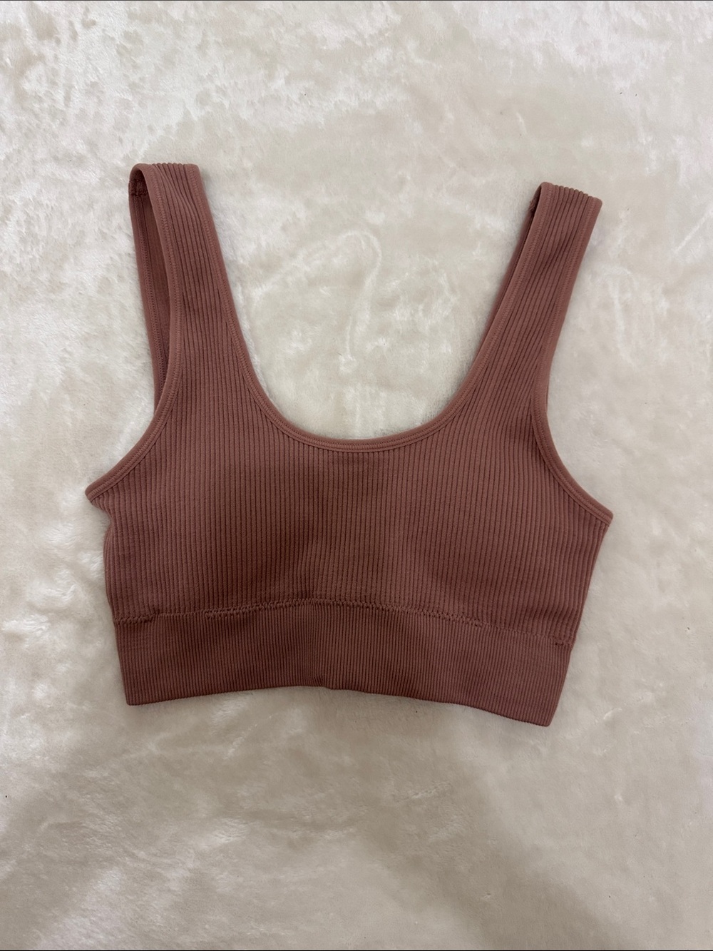 Aerie Seamless Ribbed Scoop Sports Bra - Brown